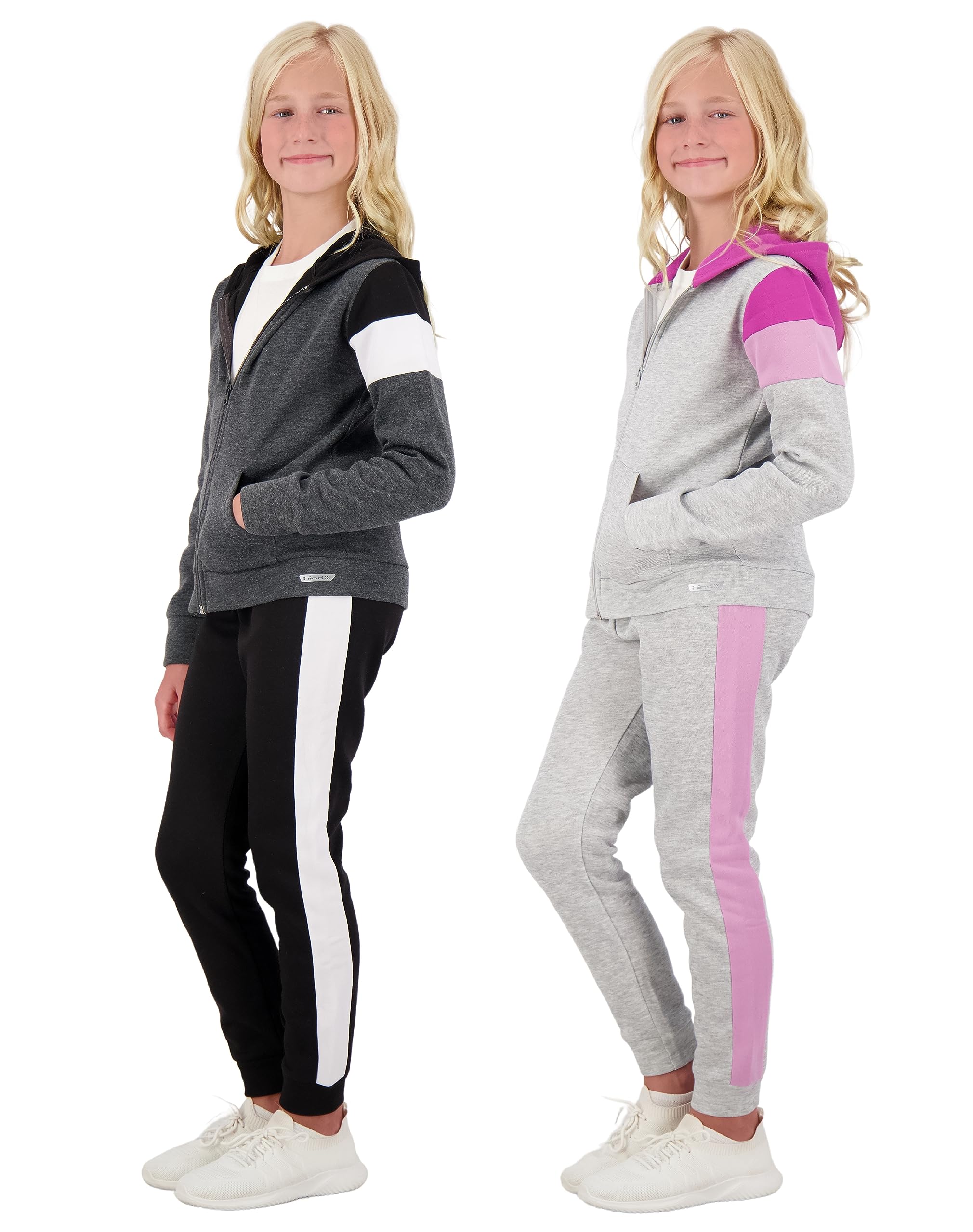 Ensemble de jogging 4 pièces en polaire active pour filles et pantalons de jogging pour filles