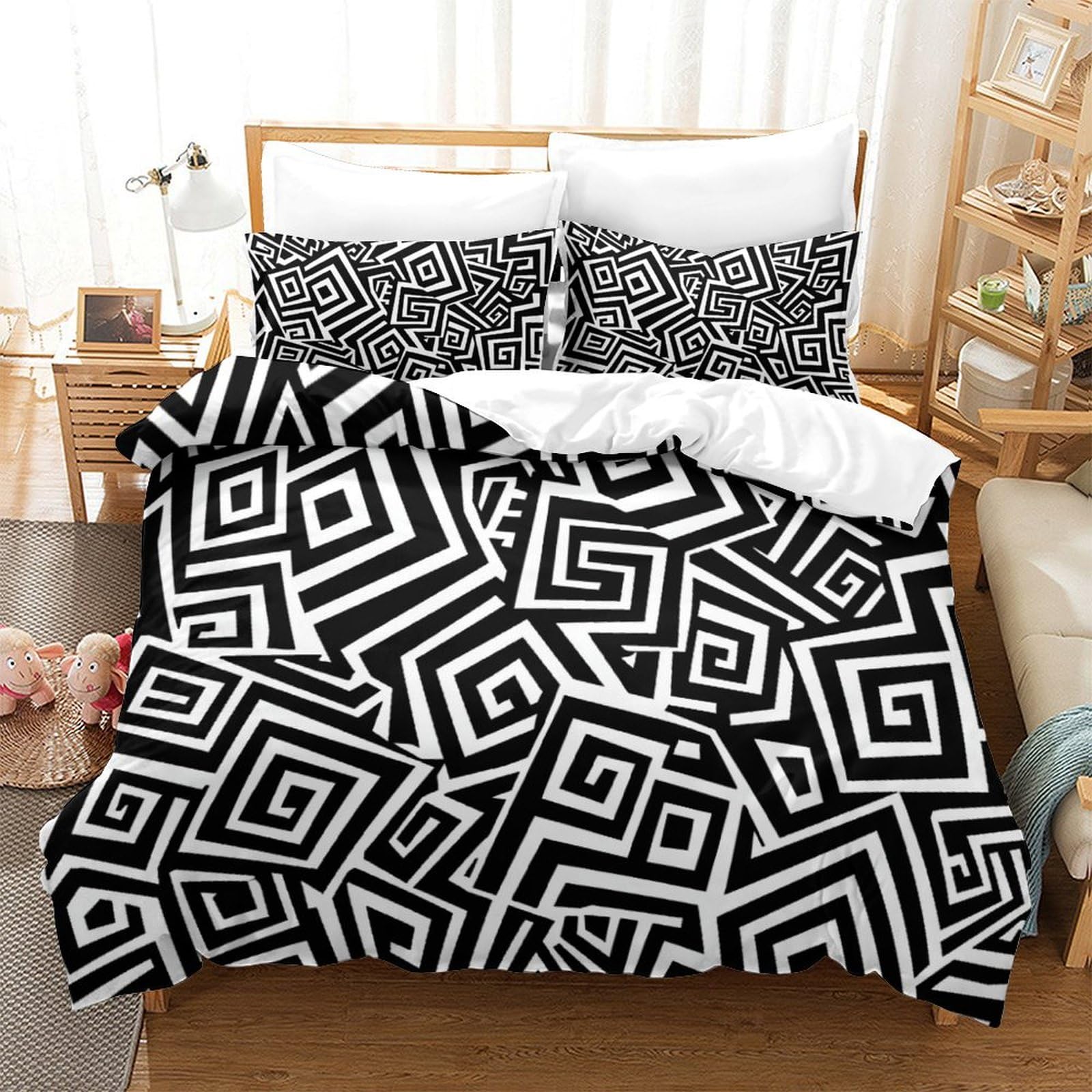 Housse de couette respirante 3D et super douce pour grand lit Super King