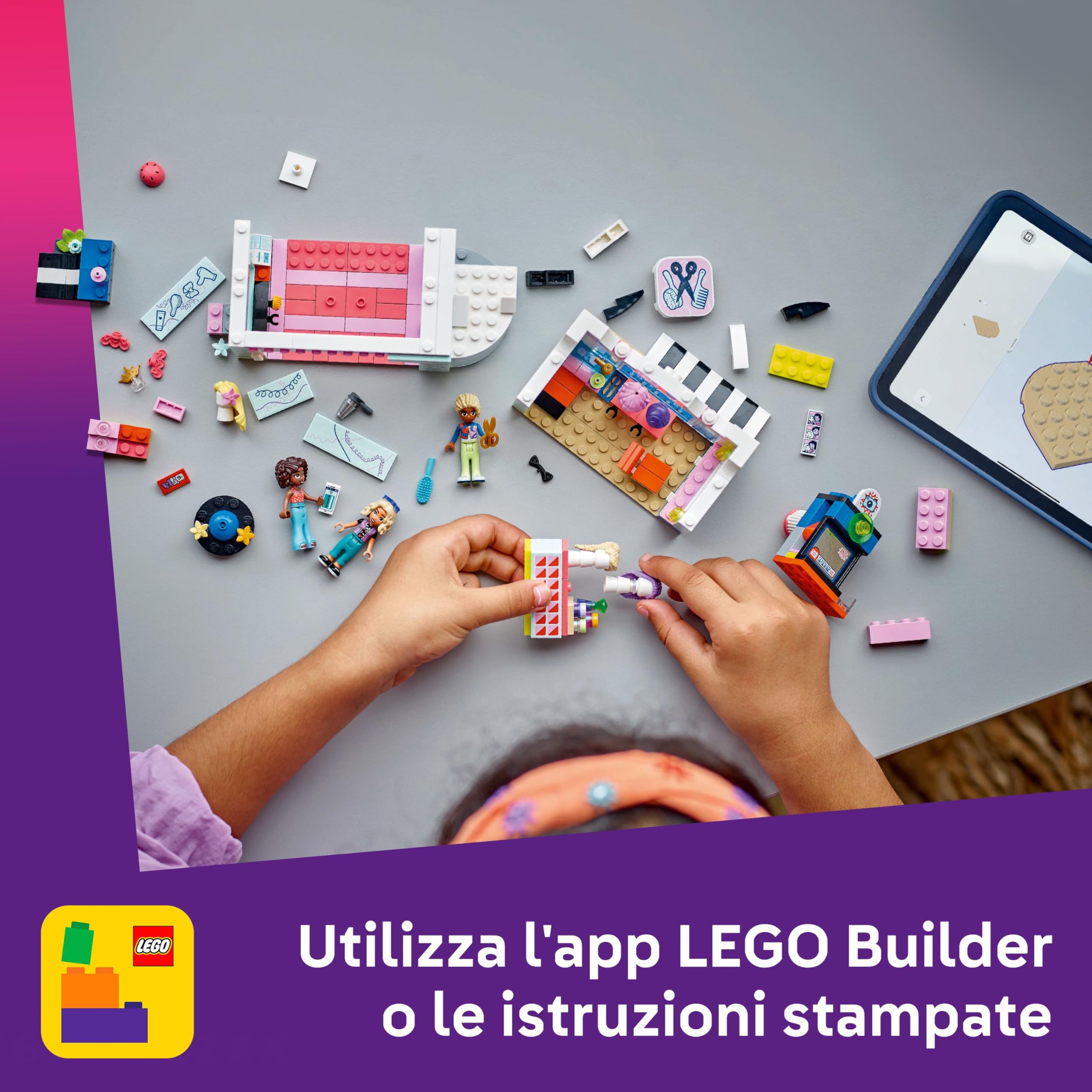 LEGO Friends Parrucchiere e Negozio di Accessori, Salone Giocattolo con 3 Personaggi, Giochi Creativi per lo Sviluppo delle Abilità Sociali per Bambine da 7 Anni, Idea Regalo di Compleanno 42662