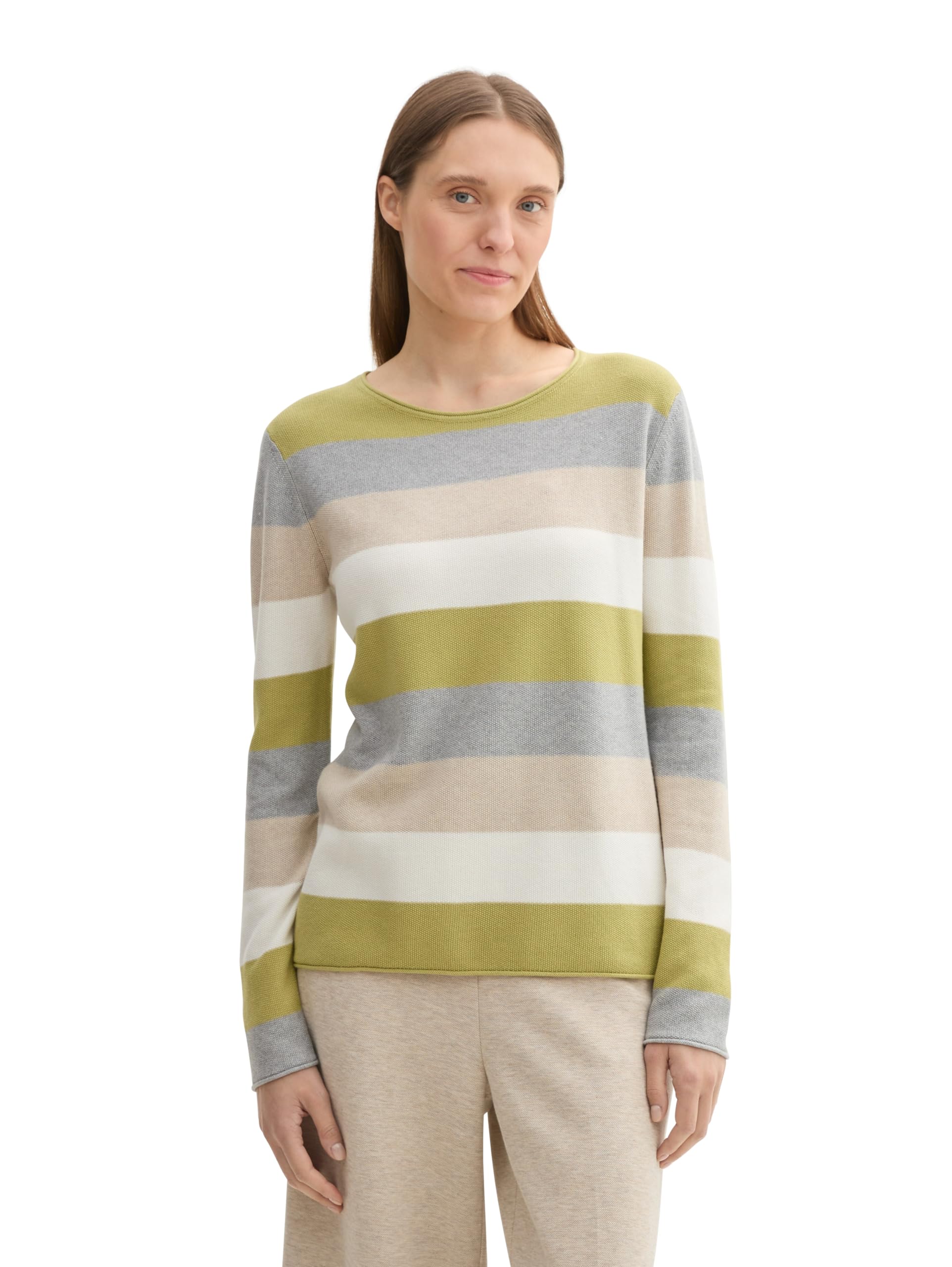Tom Tailor Damen Strickpullover mit Rundhals