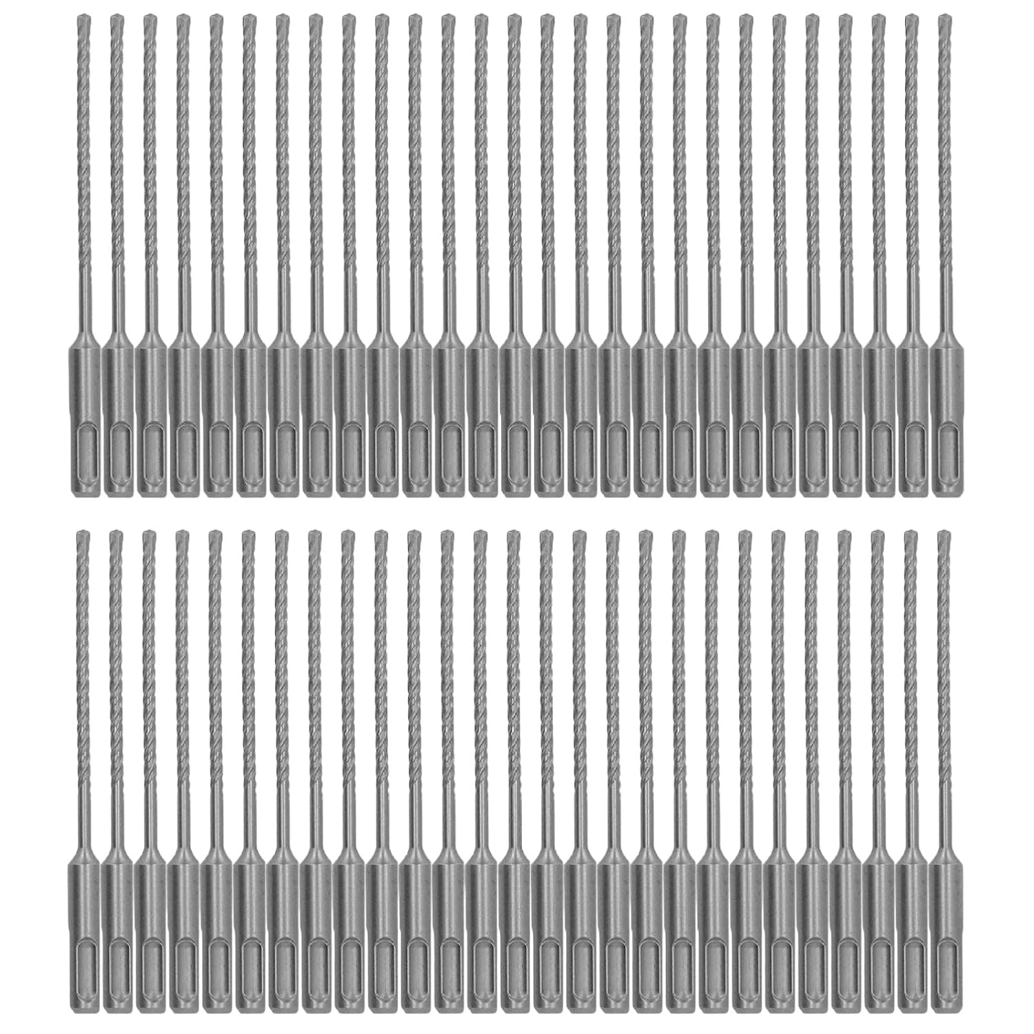 5/32"x6" SDS Plus Hammer Drill Bit Set Masonry Concrete Drill Bits-60Pcs