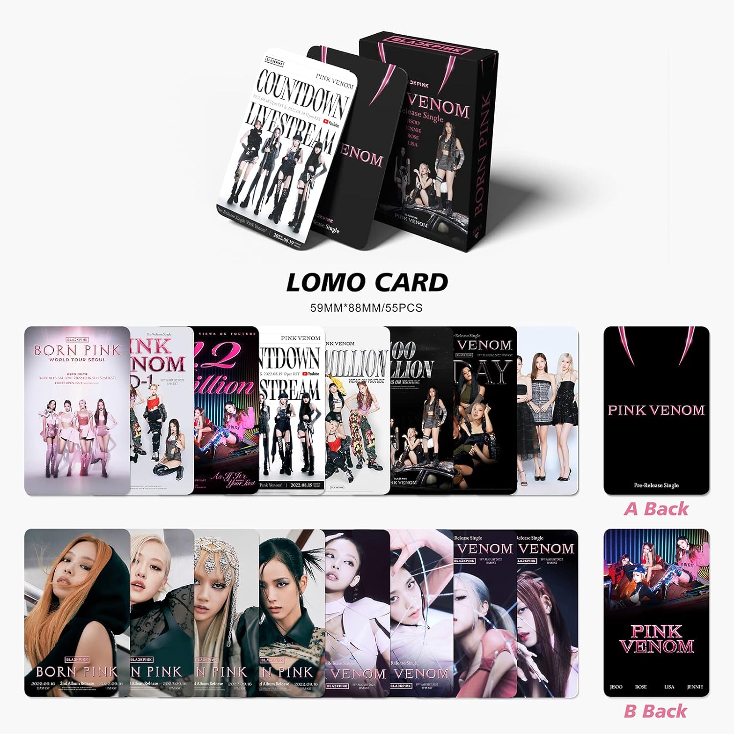 KPOPBP 159 Pcs Born Pink Album Gift Box Set Blink Fans Gift Merchandise Photocards Birthdays Party Decorations Kpop Lanyard Stickers - Image 2