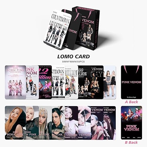 Miniatura 2 de KPOPBP Juego de 159 unidades de caja de regalo de álbum rosa nacido, para fanáticos, mercancía, tarjetas fotográficas, decoraciones de fiesta de