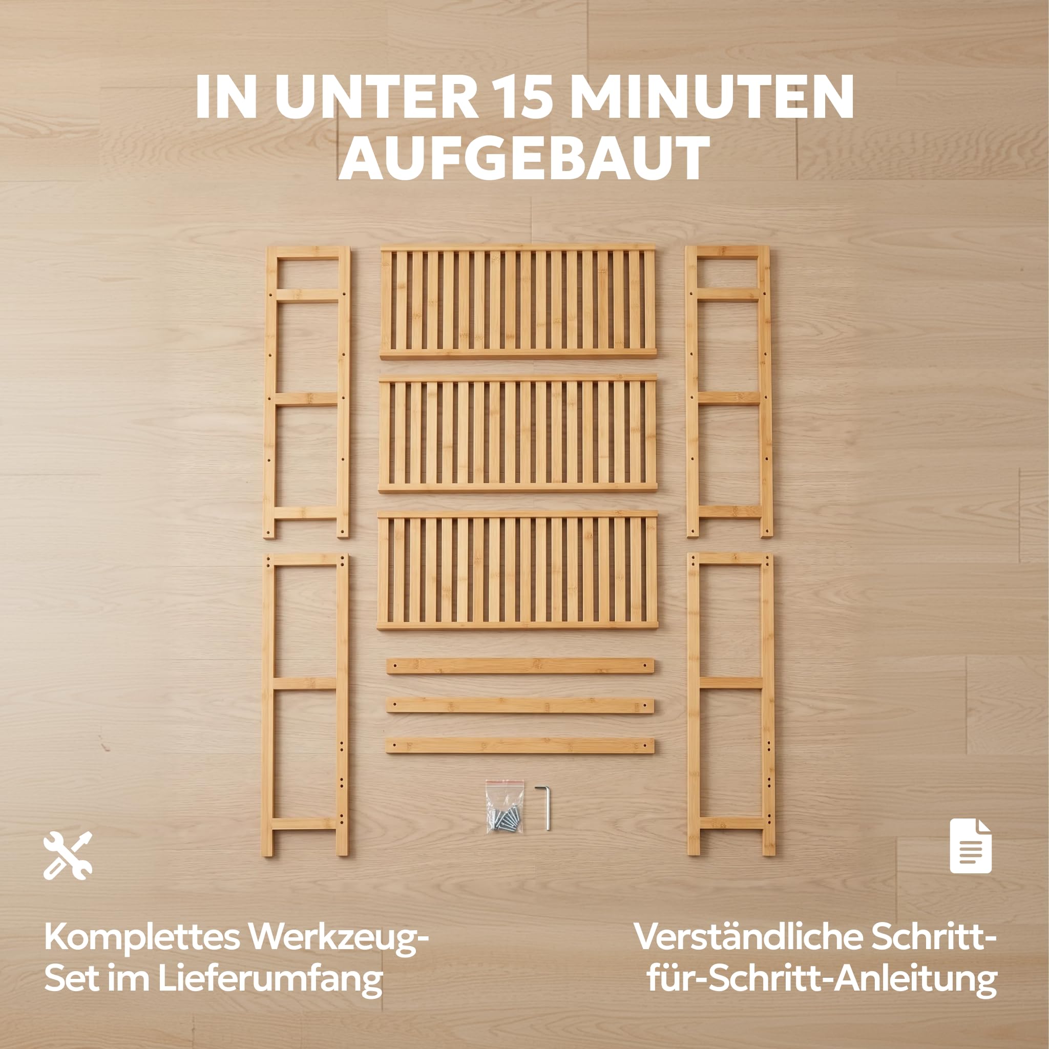 Waschmaschinenschrank Bambus - Waschmaschinenregal Überbau - Toilettenregal | MY FAT GORILLA Waschmaschinenschrank Bambus Überbau 3 Ebenen – Waschmaschinenregal Holz 66x26x170 cm Toilettenregal