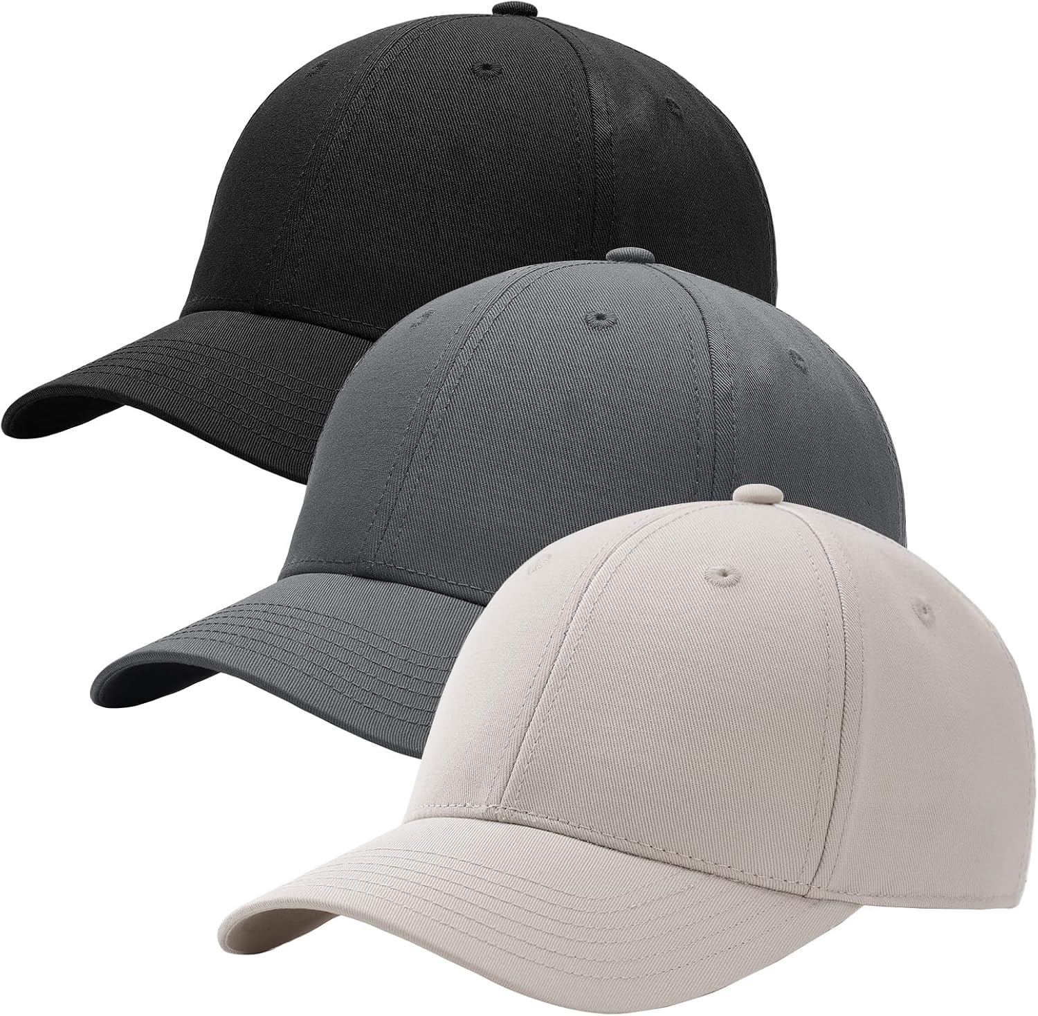 FURTALK Mens Structured Baseball Cap Adjustable Washed Cotton Golf Dad Hat Plain Classic Hats for Men