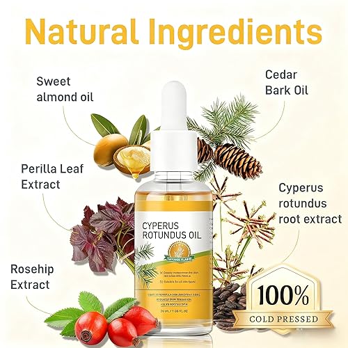 Miniatura 2 de Aceite Cyperus Rotundus, aceite Cyperus Rotundus para depilación, educa el crecimiento del vello corporal, piel suave e hidratante, adecuado para
