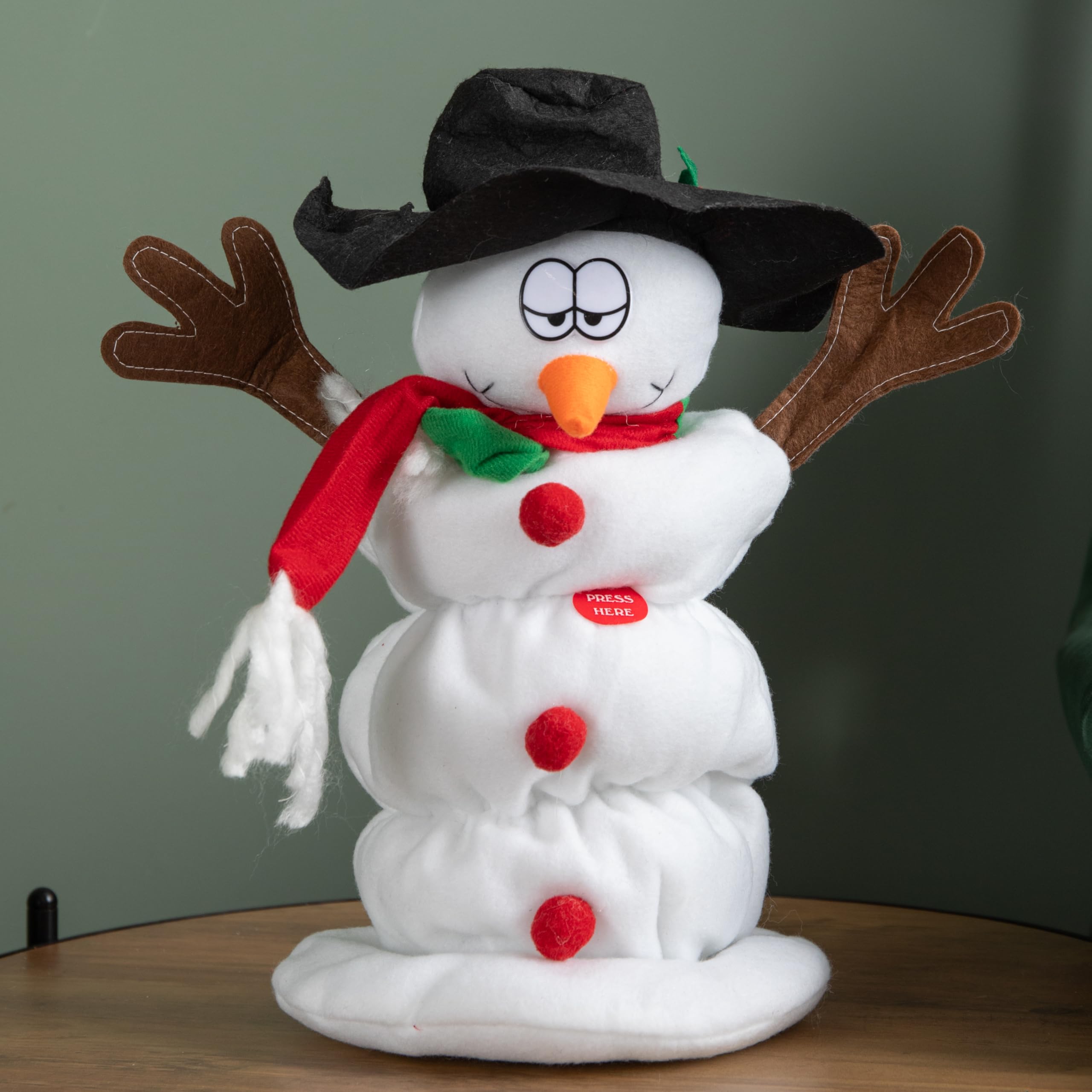 Samuel Alexander White 35Cm Singing & Dancing Animated Sherbert Snowman Christmas Decoration
