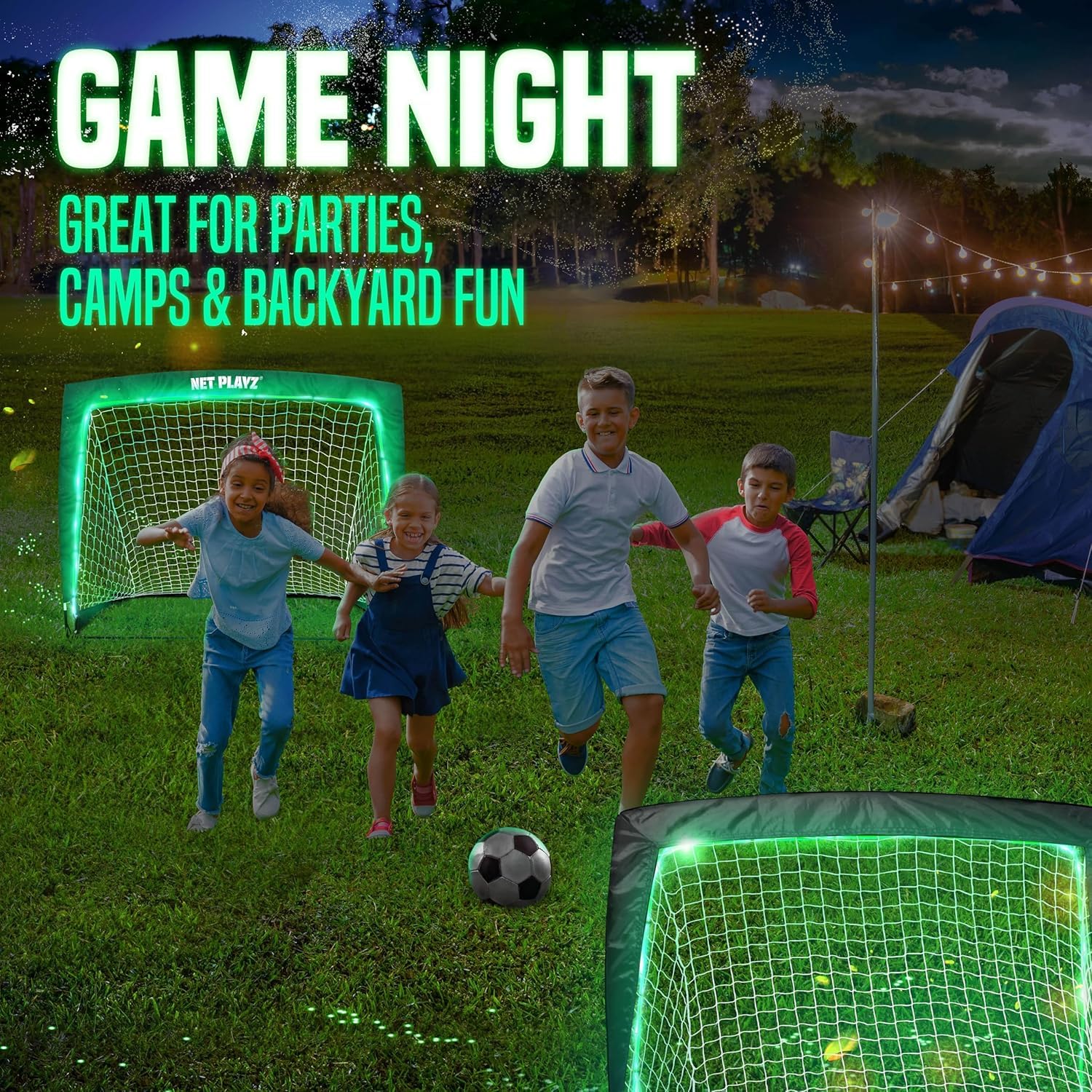 Regalos de Red de fútbol: porterías de fútbol iluminadas, Brillan en la Oscuridad, porterías de fútbol portátiles para niños, Adolescentes y jóvenes