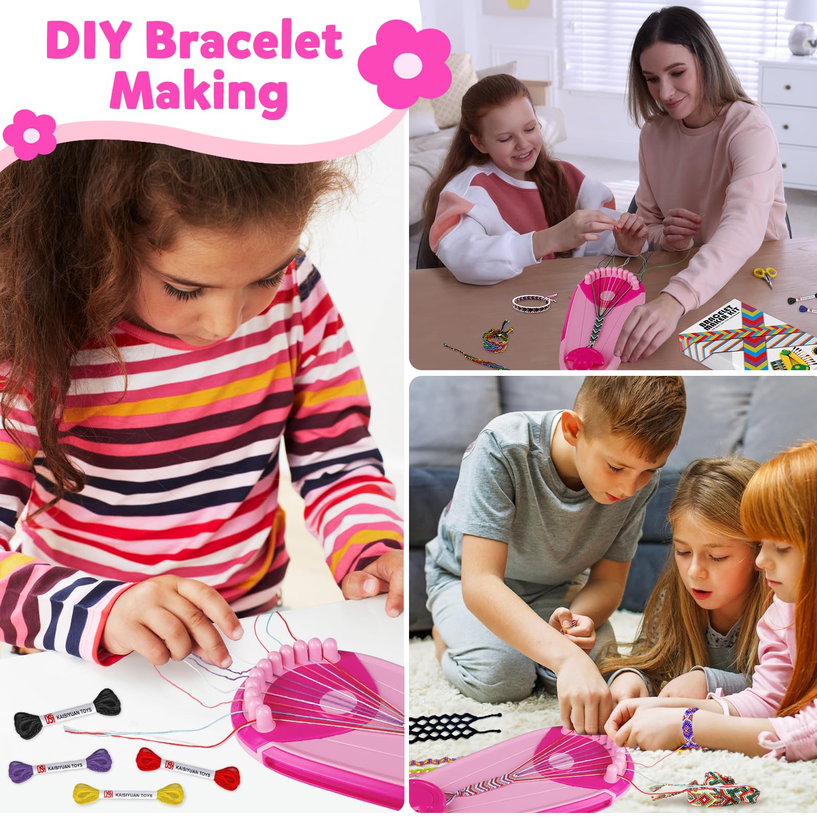 Kit Bracciale Dell'Amicizia, Kit Crea Braccialetti Bambina 6-12 Anni, Arti e mestieri per bambini Giocattoli, Regali di Natale Creativi Bambina 6 7 8 9 10 11 12 Anni