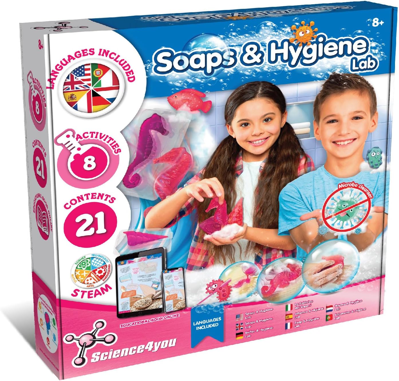 Science4you Soap Making Kit for Kids- Make Your Own Scented Soaps, 21 Contents, Moulds & Gift Bags Included - Craft Kit for Kids, Toys and Games, Gifts for Girls and Boys 8 9 10+ year olds