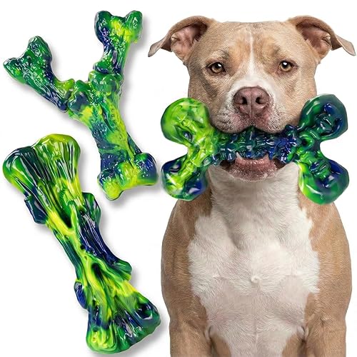 Kseroo Indestructible Dog Toys for Aggressive Chewers: 3-Pack Peanut Butter