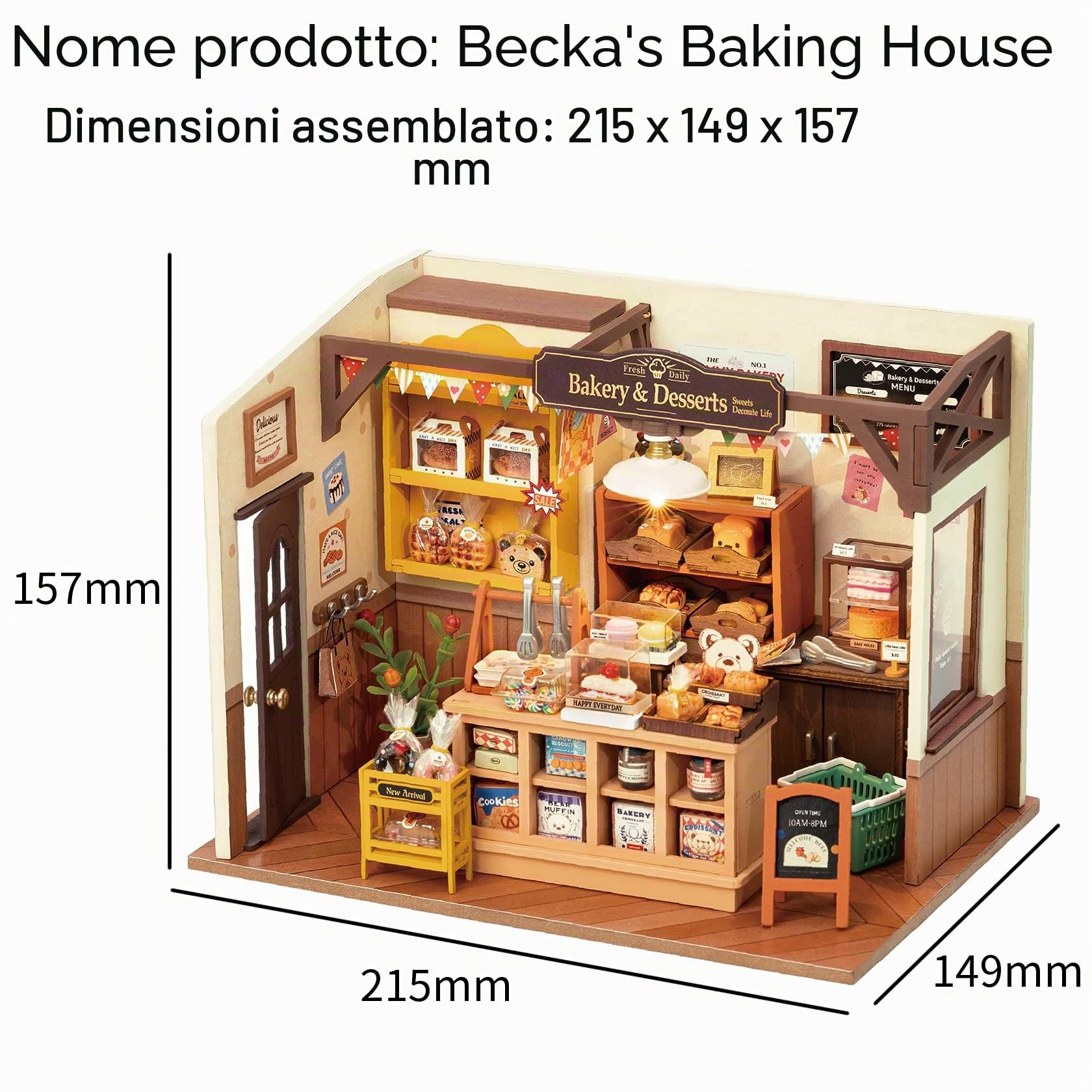 ROBOTIME Kit fai da te in miniatura per adulti, mini casa delle bambole, kit di costruzione con mobili e luci a LED, regalo di compleanno per donne o ragazze.