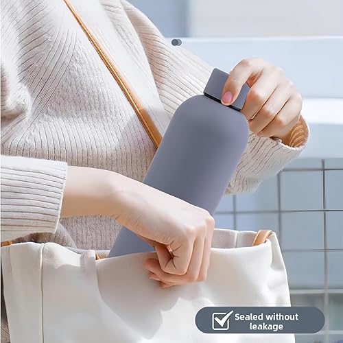 Miniatura 9 de Botella de agua deportiva de boca estrecha aislada de acero inoxidable de 17 onzas, frasco de vacío con forma de cola de doble pared (16.9 fl oz,