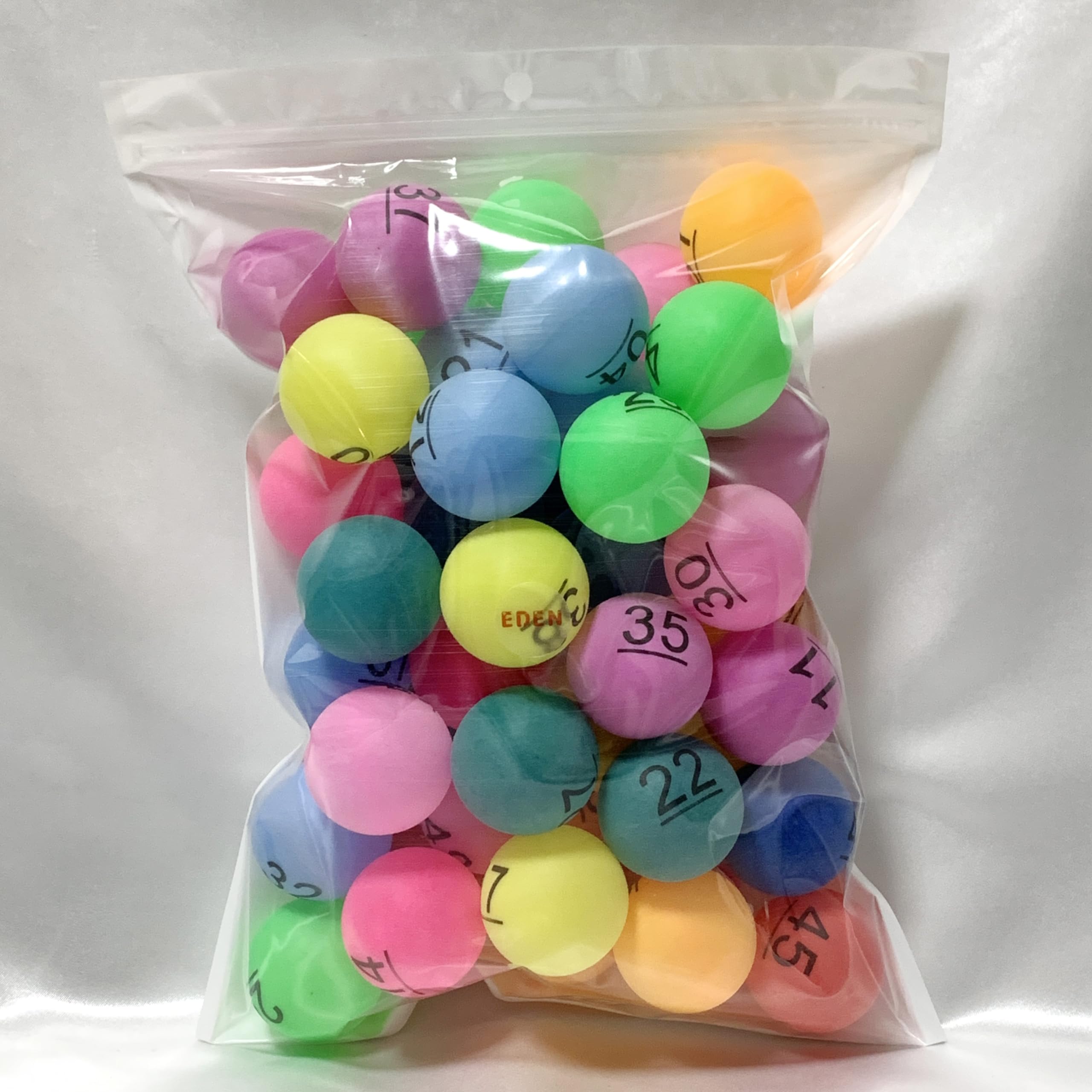 Amazon.co.jp: EDEN（エデン）1-50 抽選ボール 用 数字入り ピンポン玉