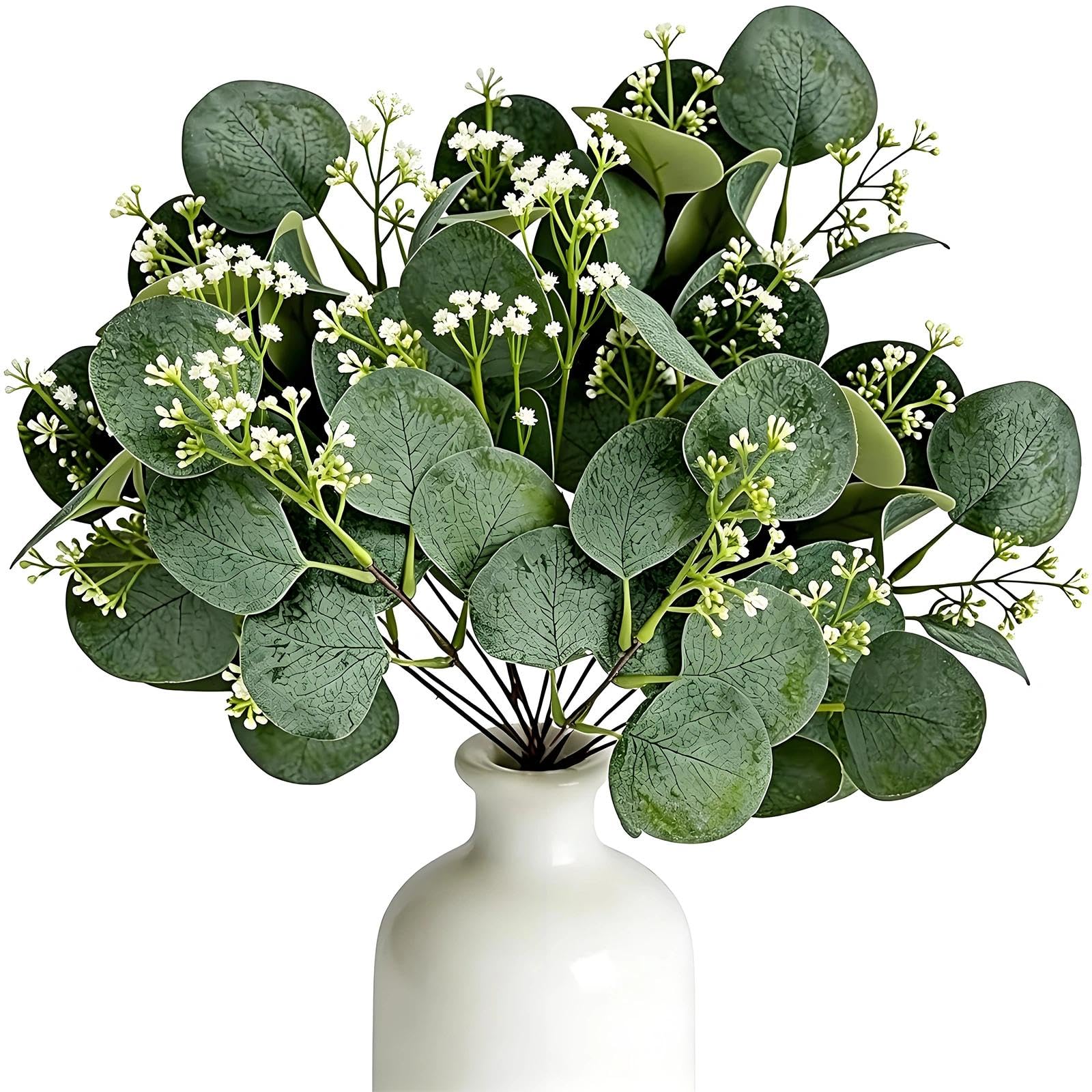 JIUCHAOTONG Artificial Eucalyptus Seeded Stem (white)