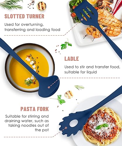 Miniatura 6 de Juego de utensilios de cocina, 12 piezas de utensilios de cocina de silicona (apto para lavavajillas), juego de espátulas resistentes al calor a 392