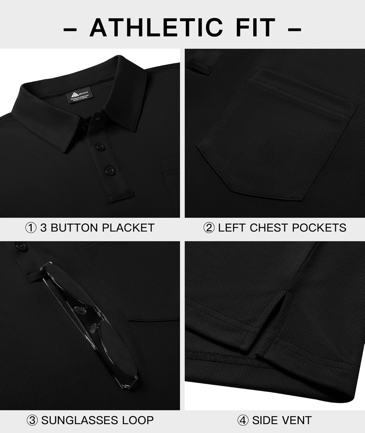 SWISSWELL 3 Pack Long Sleeve Polo Shirts for Men Moisture Wicking Work Collared Shirt with Pocket - Image 4