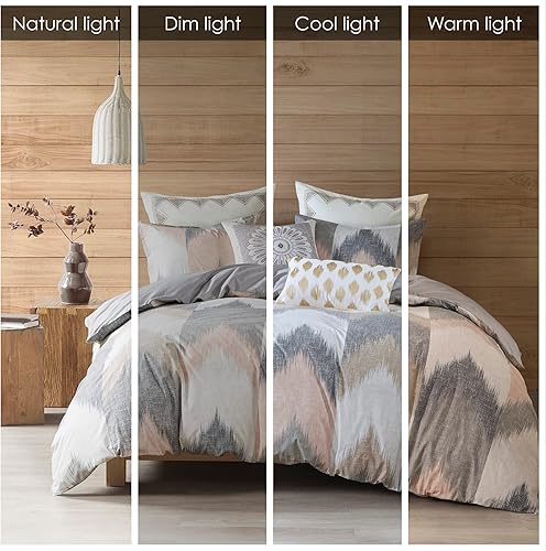 Miniatura 2 de Ink+Ivy Alpine - Juego de funda de edredón de algodón, Algodón, Blush, Full Queen