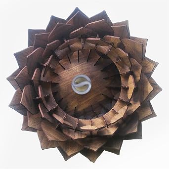 Lotus Ahşap Avize 4 renk Modern Bohem Rustik Avize Tekli Sarkıt Lamba Butik Otantik Aydınlatma Cafe Salon Mutfak Yemek Masası Hol Antre
