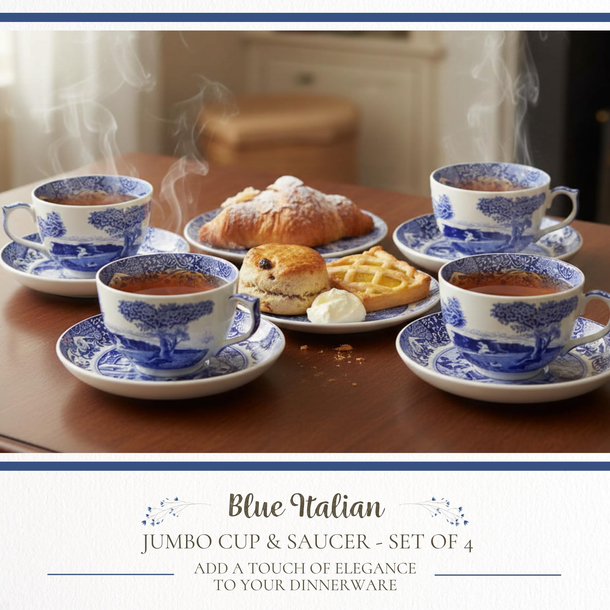 Amazon | Spode Blue イタリアンティーカップ&ソーサー | ジャンボマグ