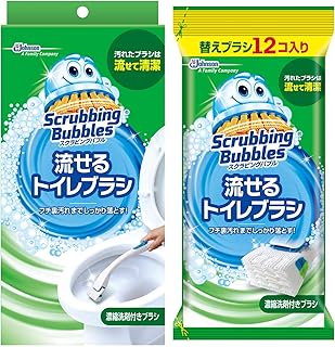 【まとめ買い】 スクラビングバブル トイレ洗剤 流せるトイレブラシ 本体ハンドル1本+付替用16個(フローラルソープの香り4個 + フローラルソープの香り12個) セット