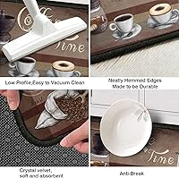 Vista 5 de Juego de 2 alfombras decorativas de café, antideslizantes, lavables, absorbentes, de microfibra para el suelo de la cocina, de 17"x47" + 17"x30