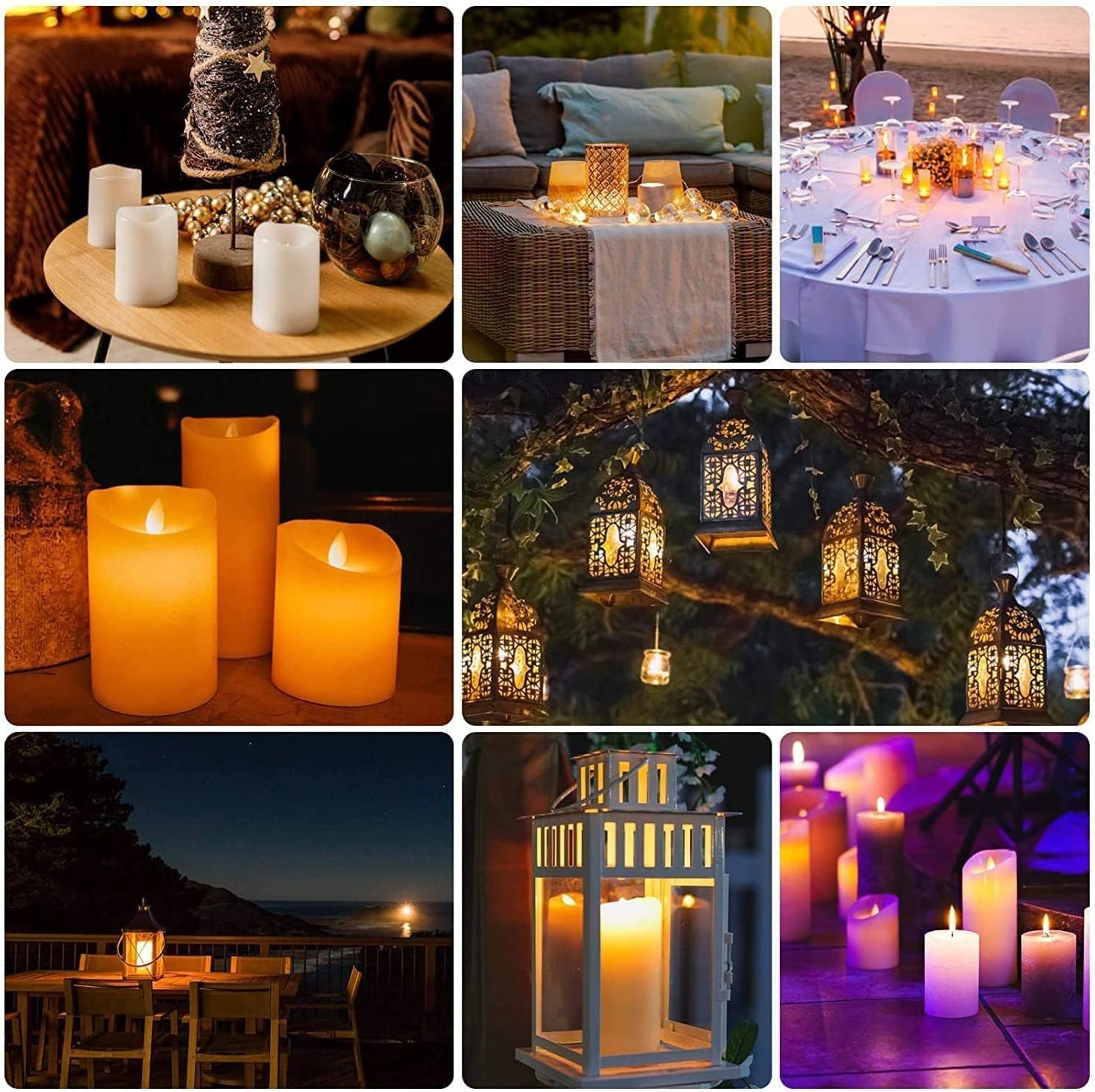 Flameless Candles with Remote & 2/4/6/8H Timers, Outdoor Indoor Waterproof Remote Candles Battery Operated, Electric Led Candles 12pcs for Home/Wedding Decor (D 2.2'' x H 4'' 5'' 6'' 7'')