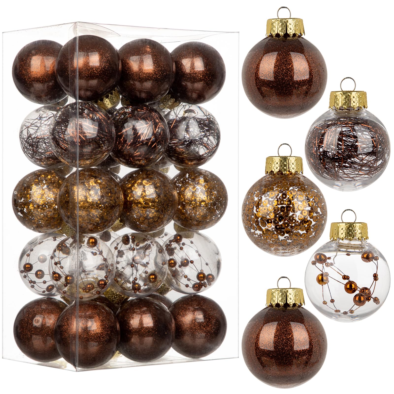 Briful 50mm/1.97" Shatterproof Clear Plastic Christmas