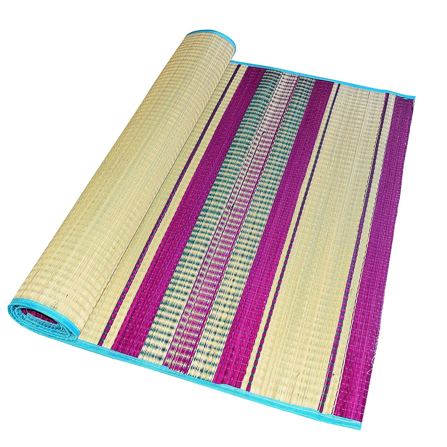 Korai Grass mat Medium Size |Multi-Colour korai pai | Natural Grass mat for Sleeping | mat for Picnic Yoga 3.5x6 feet (B0C4JZDGW7) Amazon Price History, Amazon Price Tracker