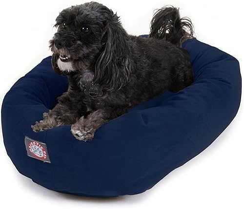 Miniatura 23 de Majetic Pet Products - Cama en forma de bagel para perro, de gamuza color gris, 40 pulgadas, con reposacabeza