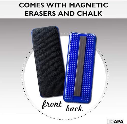 Miniatura 6 de Ilyapa Letrero de madera con marco en A con borrador y tiza, pizarra magnética de 21 x 30 pulgadas para acera, resistente e independiente, para