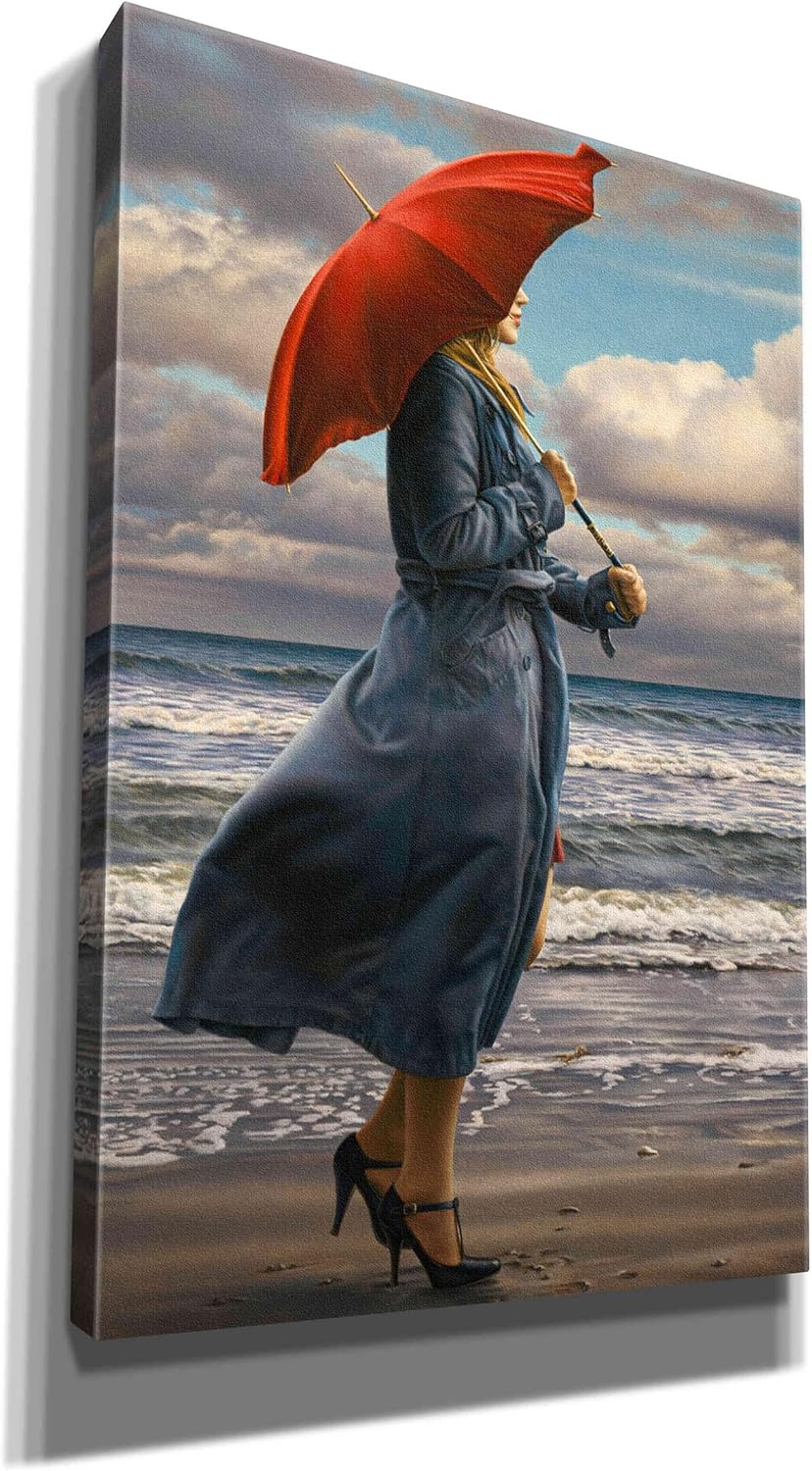 Epic Graffiti 'Red Umbrella' by Paul Kelley, Canvas Wall Art, 12"x18"