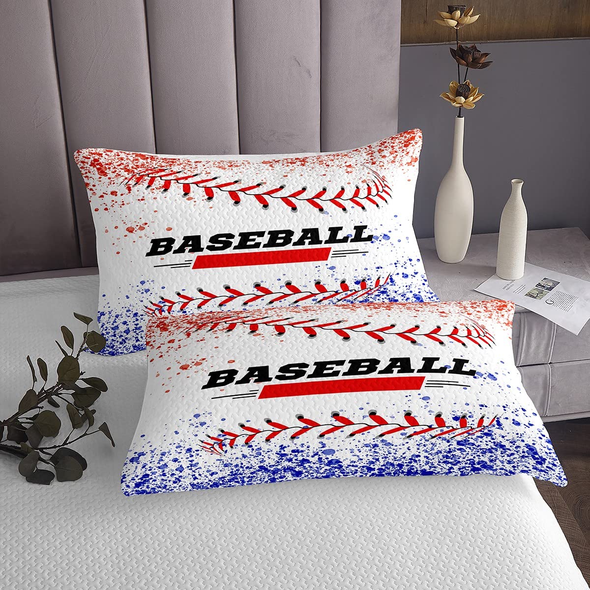 Erosebridal Set Biancheria Letto Queen Con Lenzuolo Con Angoli - Tema Baseball Per Ragazzi, Morbido Con Tasche Profonde (152x203x40 Cm) - 2