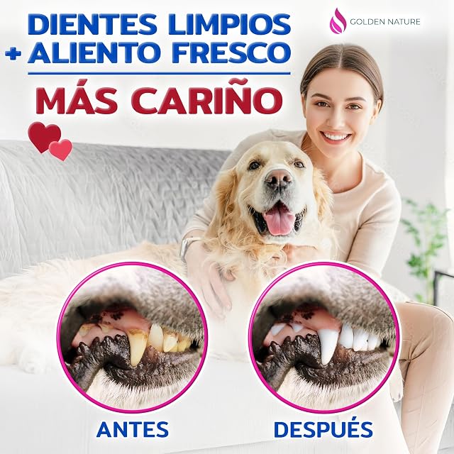 Foto 5 de 8 de Golden Nature - Toallitas limpiadoras dentales para Perros y Gatos - 50 u.