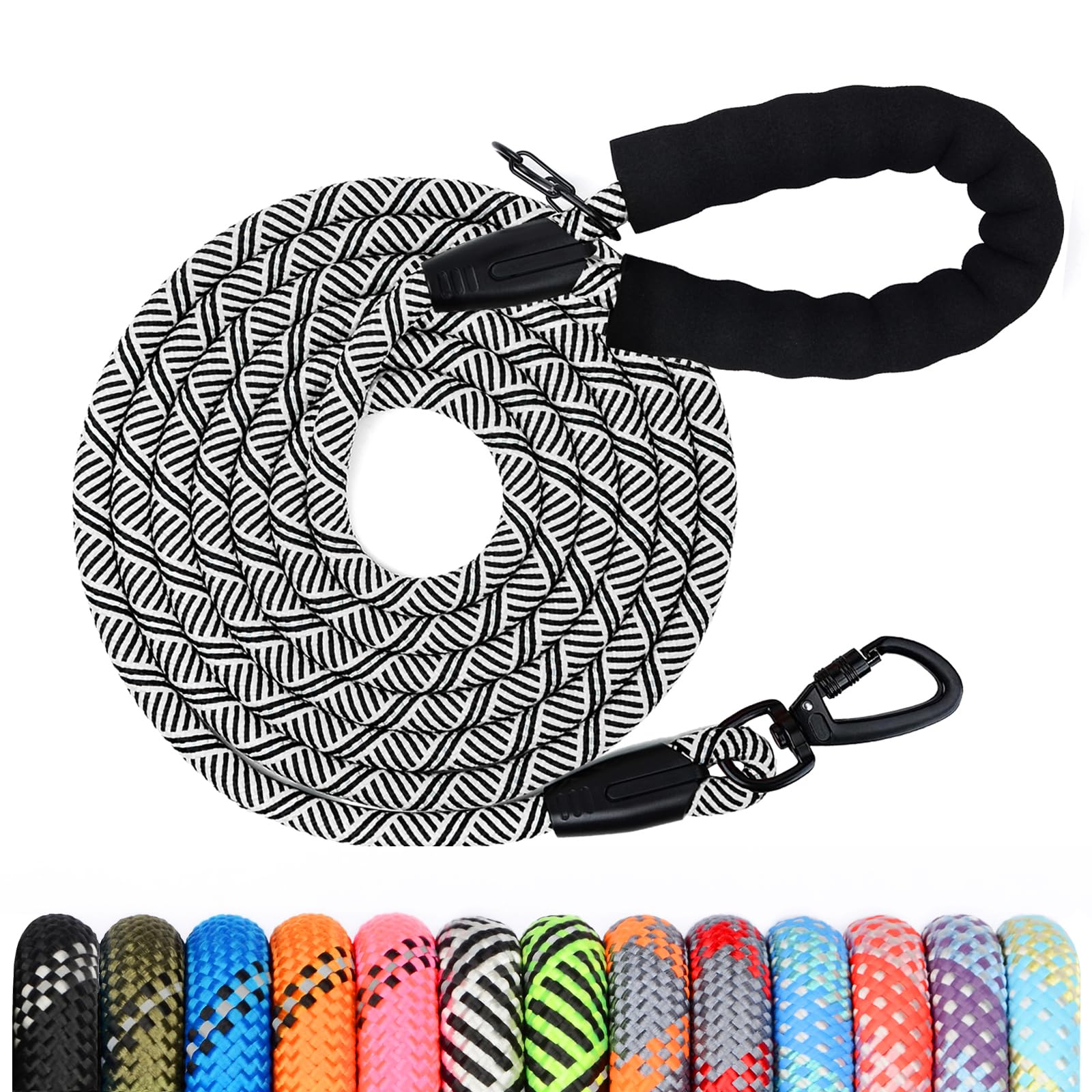 Guinzaglio per Cani, 1.2M 1.5M 2M 3M 5M 10M 20M 30M Lungo Nylon Guinzaglio Cani Resistente Leggero con Comoda Impugnatura, Riflettente Lunghina Cane, Adatto per Cuccioli, Piccoli, Medi e Grandi