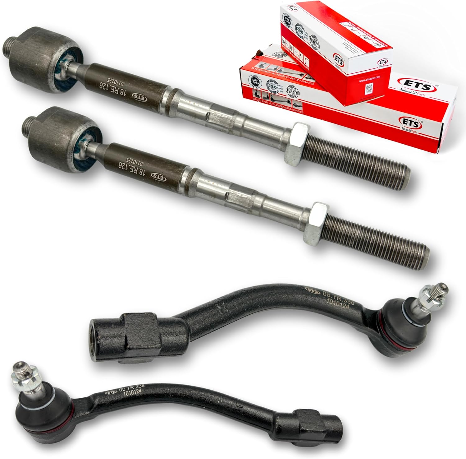 ETS 4Pc Inner Outer Tie Rod End Kit EV800886, ES801074, ES801075 Fits Hyundai Elantra 2011-2016 / Elantra Coupe 2013-2014 / Elantra GT 2013-2017 / Veloster 2012-2017