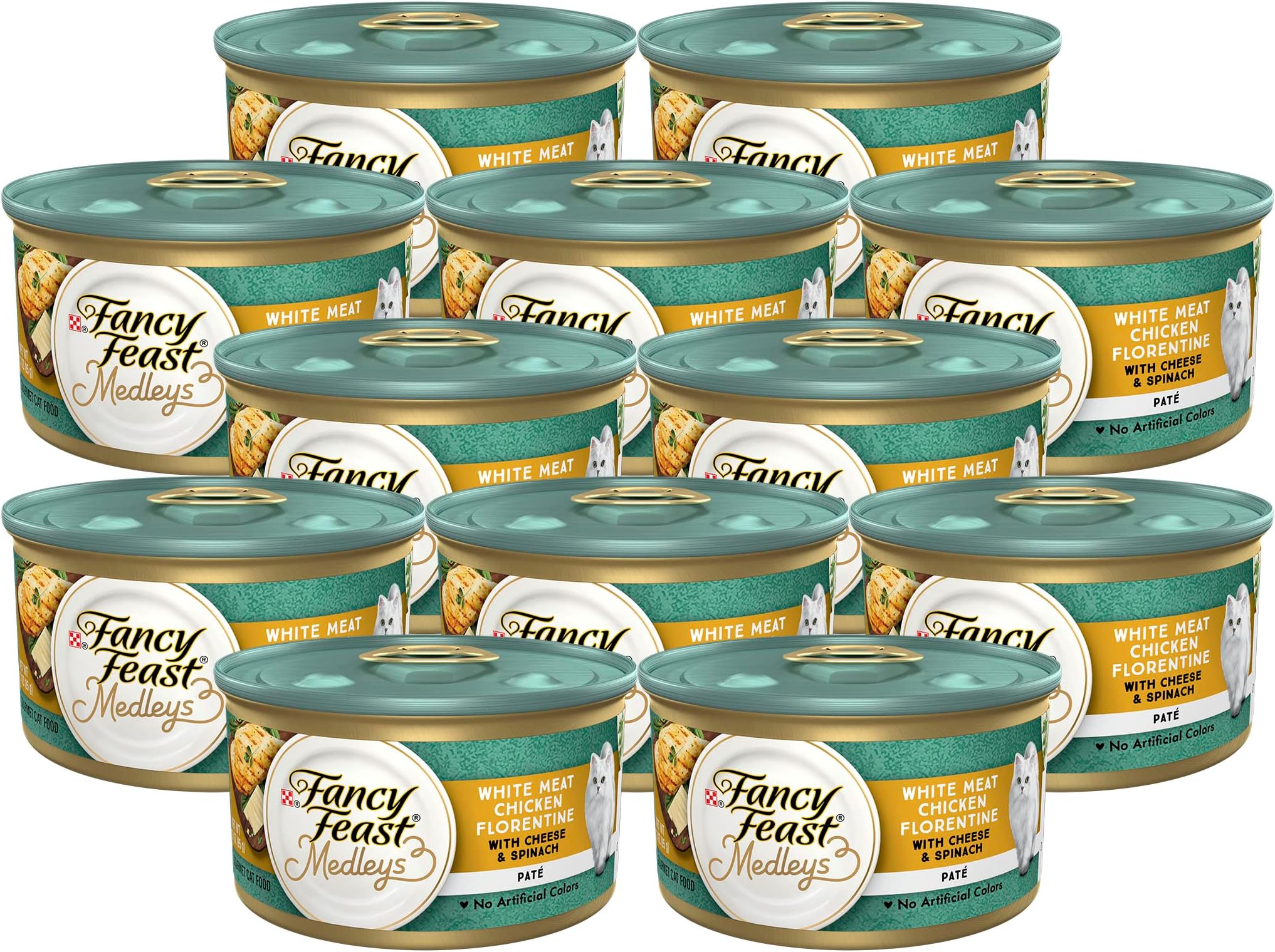 Purina Fancy Feast Medleys Wet Gourmet Cat Food, White Meat Chicken Florentine with