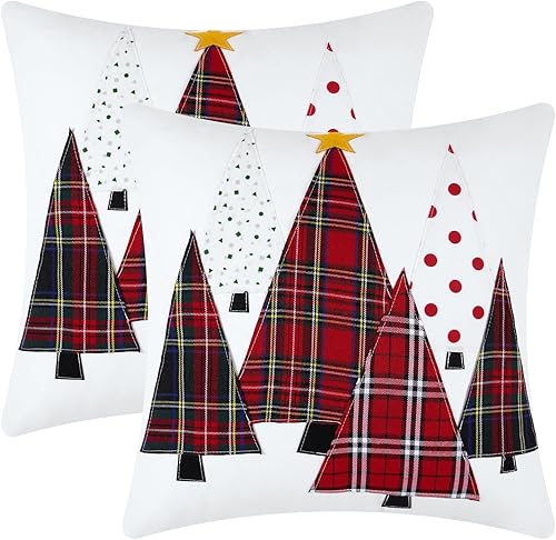 Juego de 2 fundas de almohada navideñas de 18 x 18 pulgadas para invierno, fundas de almohada suaves decorativas para sofá, silla, muebles, banco,