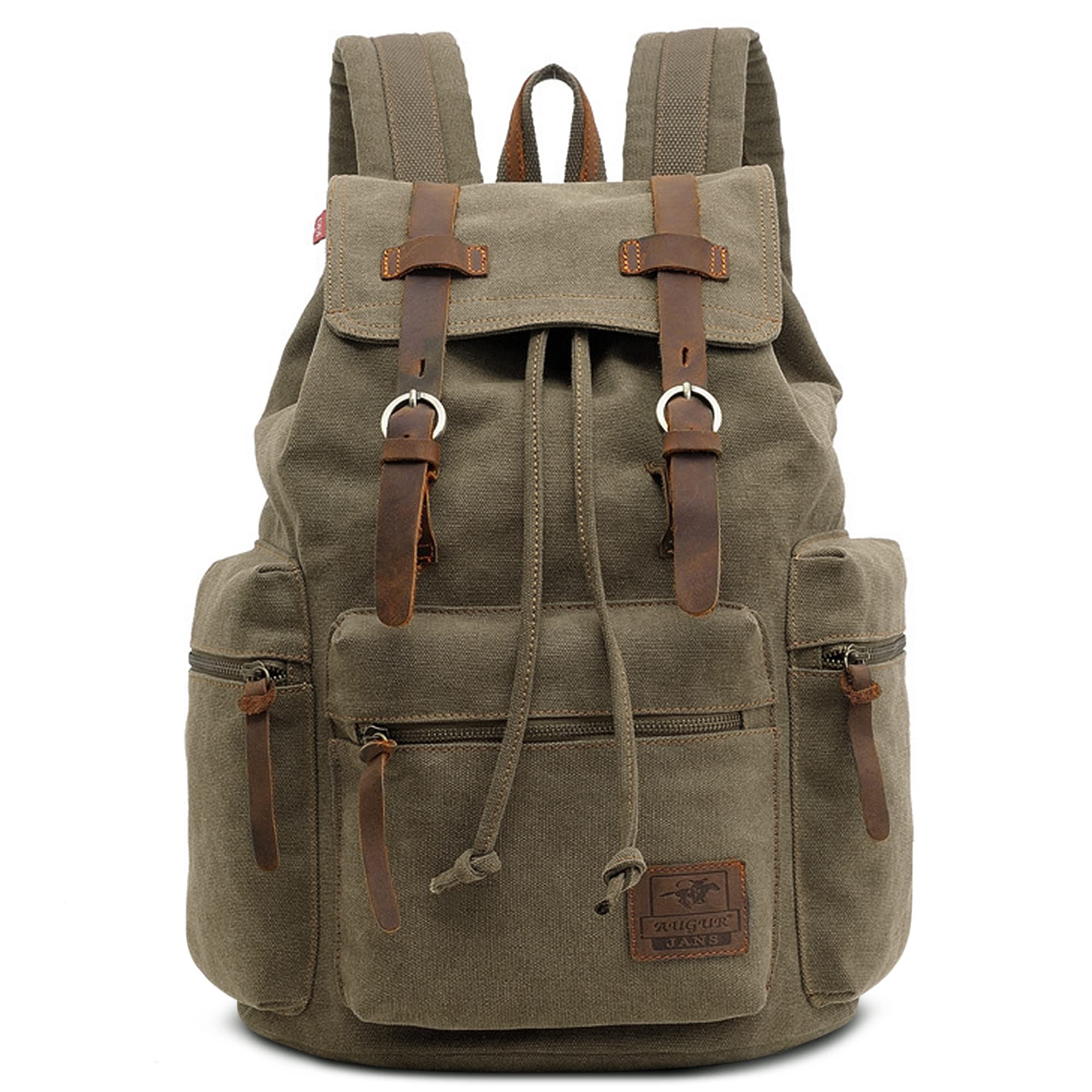 VARLIVOO Retro Hombre Mochila Estudiante Mochila 15,6" Portátil Universitaria Mochila de Hombre Viajar Colegio Cámping Lona