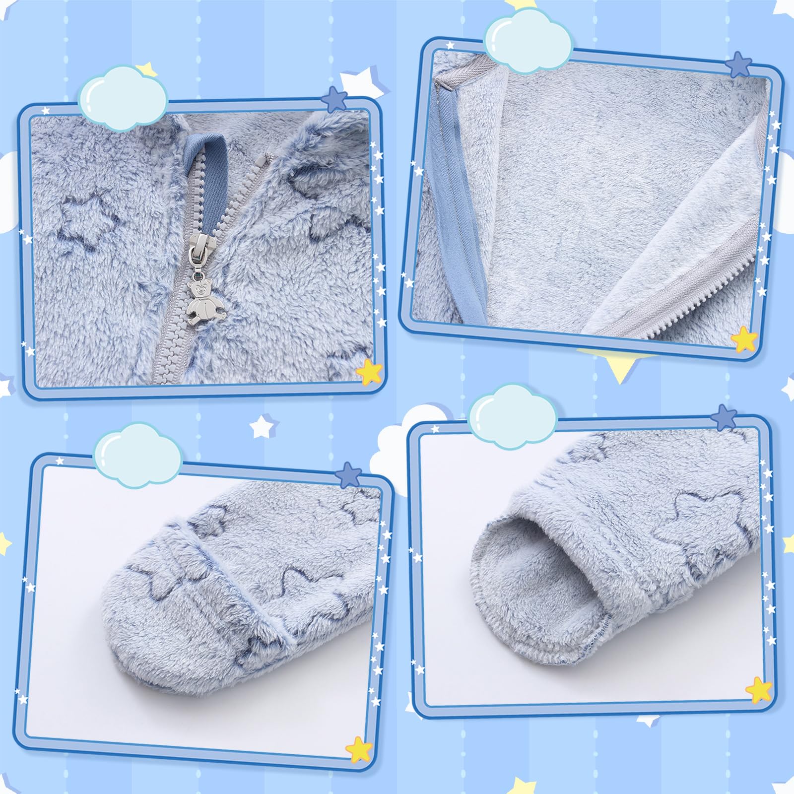 Combinaison de Neige d'Hiver pour Nouveau-né Bébé avec Oreilles d'Ours en Grenouillère à Capuche pour Tout-petit Motif Vêtements d'Extérieur Manteaux