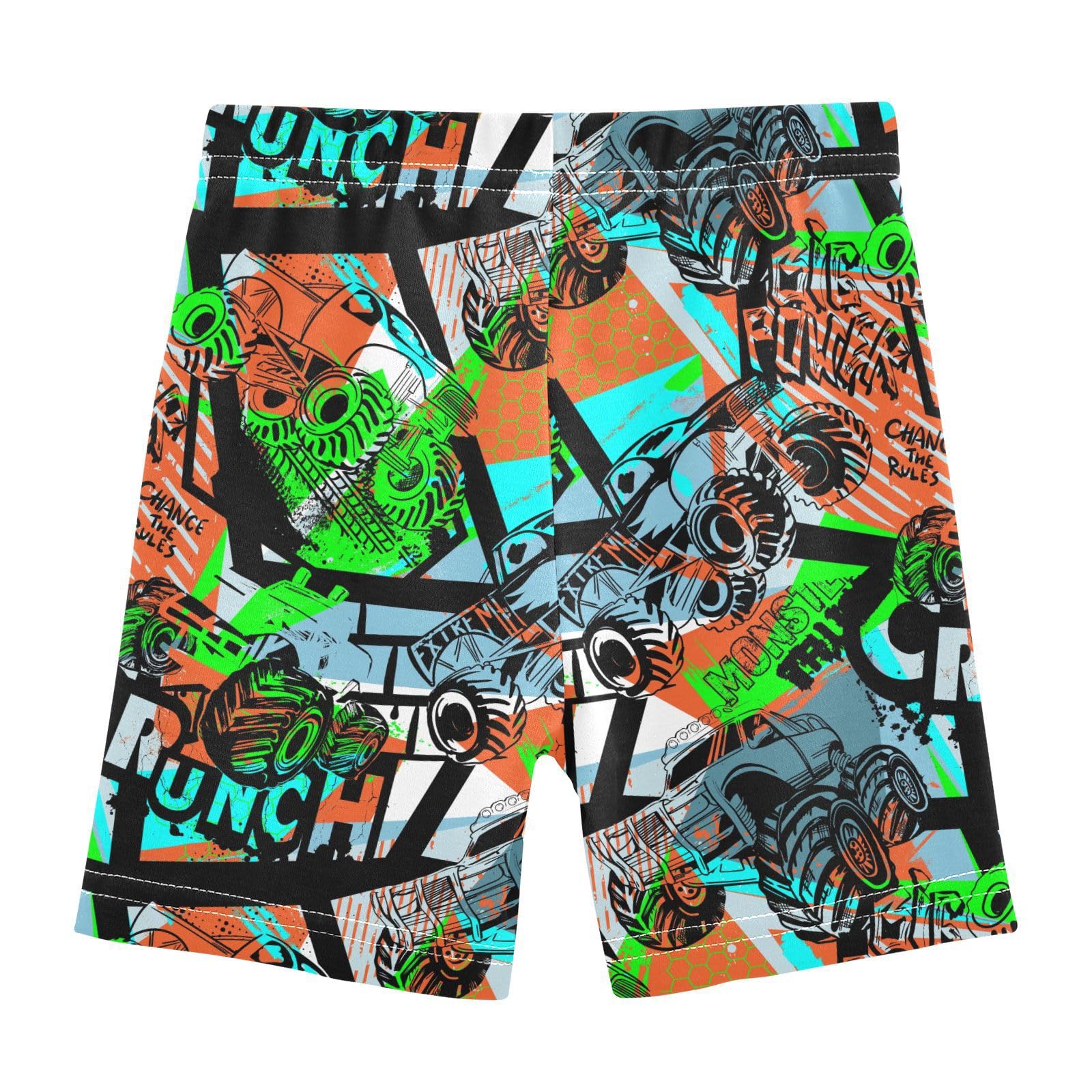 JHKKU Girls Monster Truck Shorts Cotton Cartwheel Bike Kids Biker Under Dress Dance Short Girl Clothes 10Y