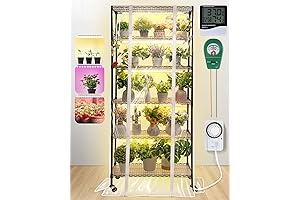 6-Tier Meonum Seed Starting Shelves with LED Grow Lights
