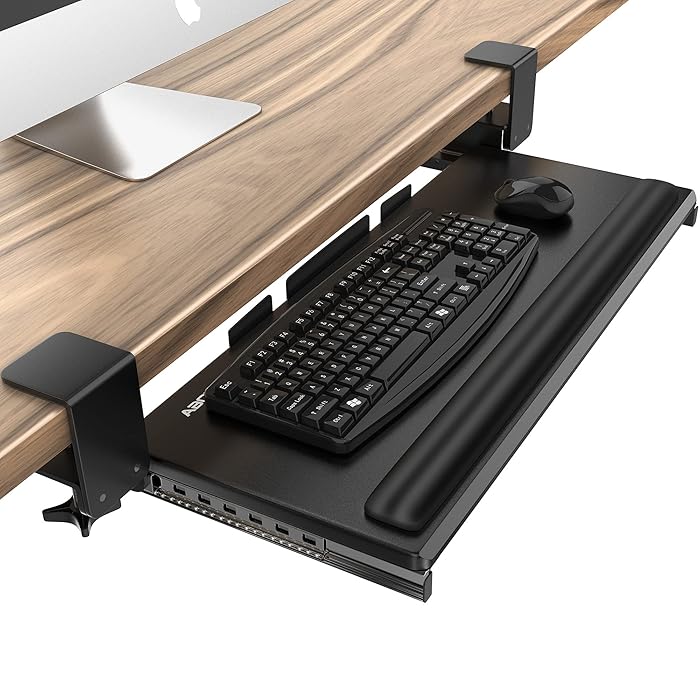 Buy AboveTEK Large Keyboard Tray Under Desk with Wrist Rest, 26.7"×11