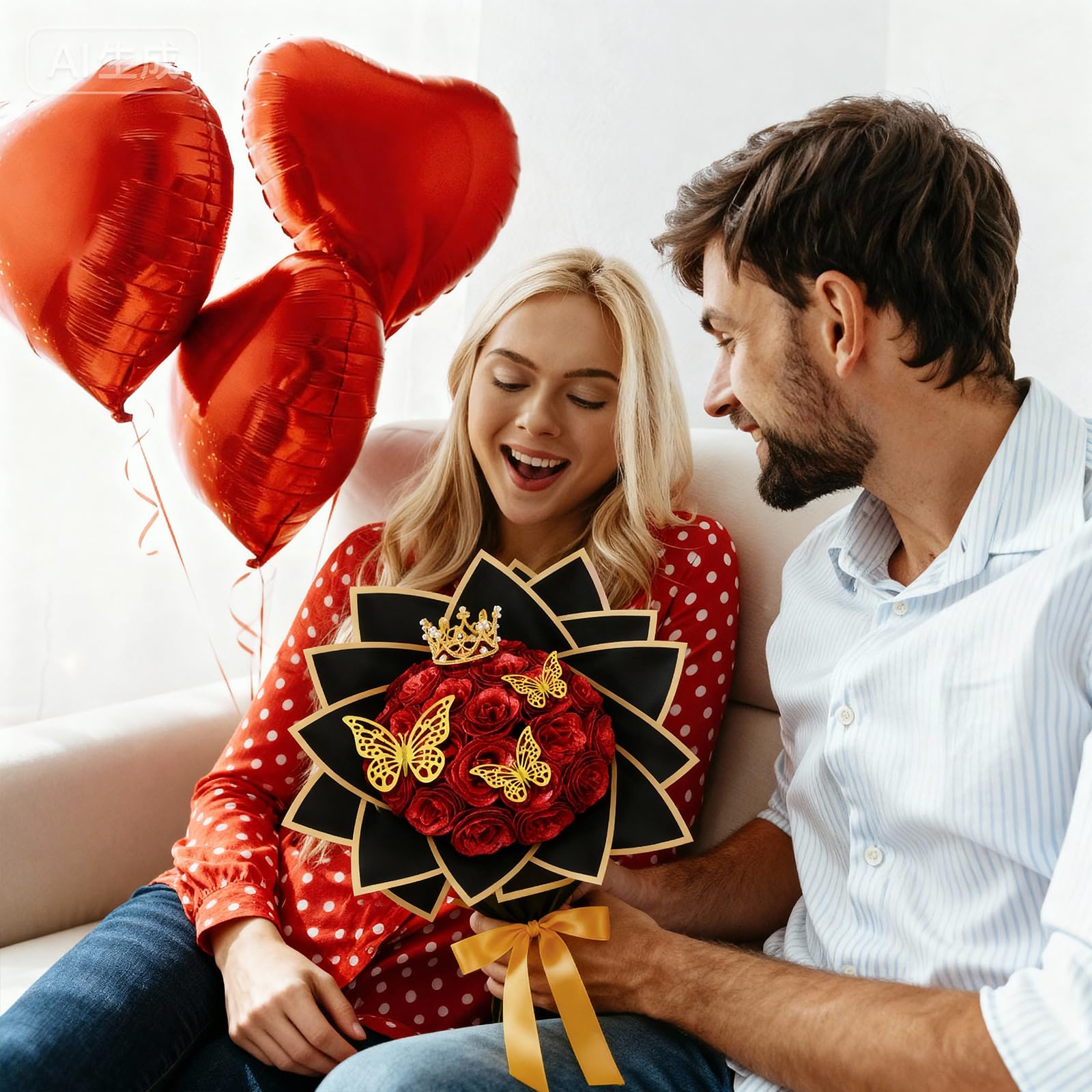RePaLy Glitterrozenboeket, kunstrozenboeket, doe-het-zelf boeket, glanzend, kunstrozenboeket, liefdescadeau, rozen, doe-het-zelf boeket geschenken voor Valentijnsdag (blauw, 10 stuks