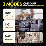 CYKOV Ergonomic Office Chair with Footrest - Adjustable Lumbar Support & Headrest, 90-160° Reclining Mesh Back Computer Chair - Home Office/Gaming, 150kg Capacity