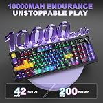 AJAZZ AK980 V2 Pro Mechanical Keyboard, 10000mAh Battery & Dual 8K Tri-Mode Gaming Keyboard with LCD Screen & Metal Knob, Hot Swappable Creamy Keyboard,for Win/Mac(Purple,Lychee Switch)