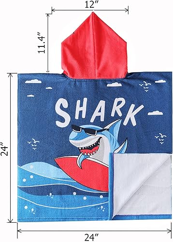 Miniatura 2 de NovForth Toalla de playa para niños y niñas, toalla de baño con capucha, toalla de piscina para niños pequeños con capucha