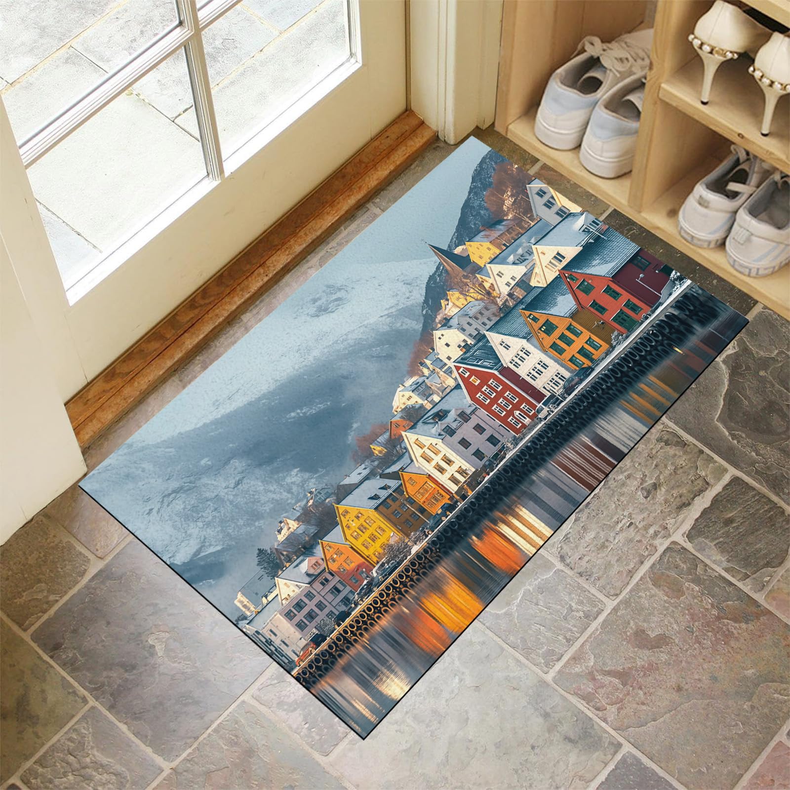 Paillasson d'entrée tapis de porte antidérapant et imperméable pour cuisine ou chambre