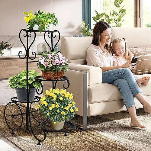 Miniatura 2 de steauty Soporte de metal para plantas para interiores estante múltiple de 4 niveles y 5 niveles