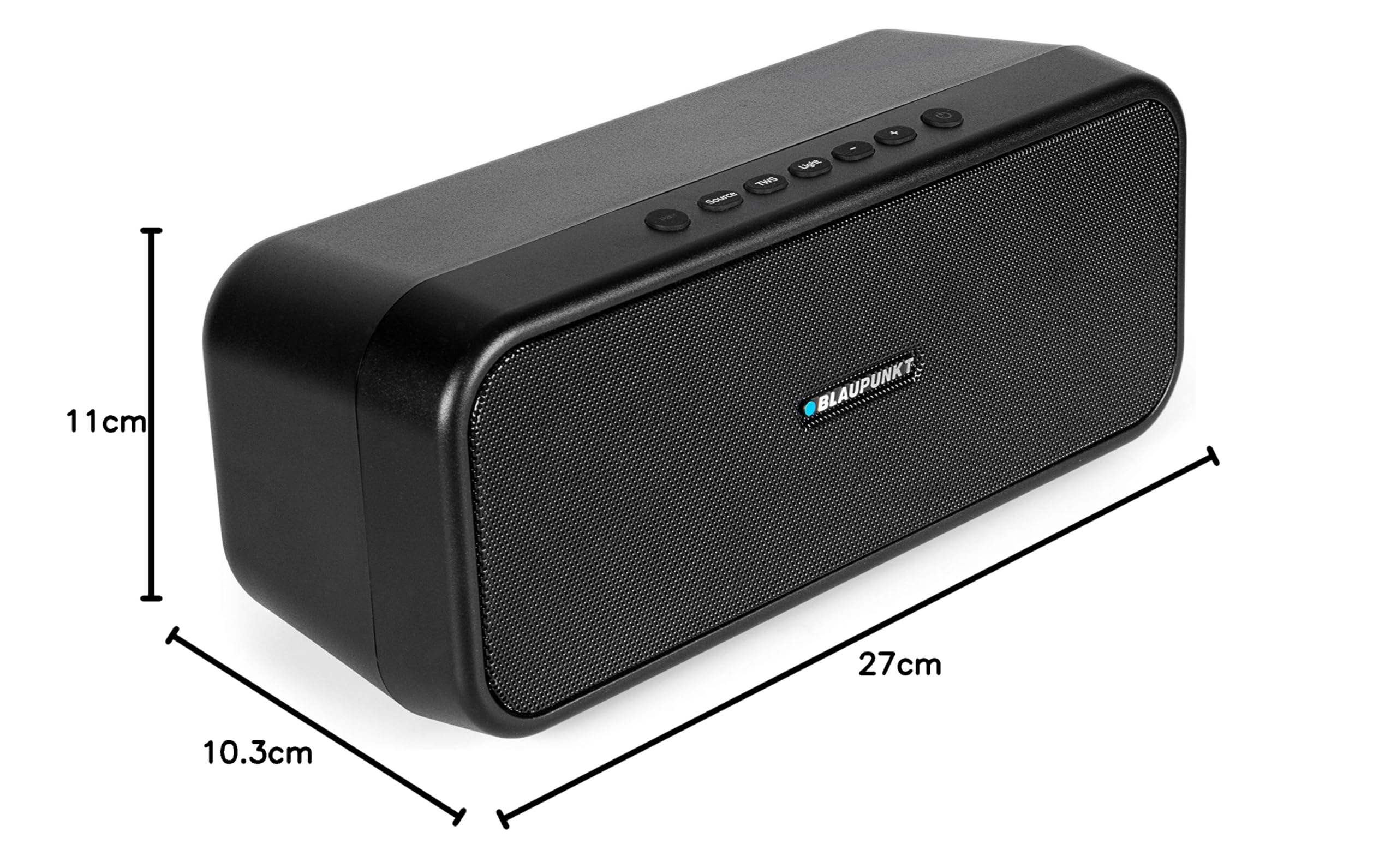 BLAUPUNKT Głośnik Bluetooth PS 200, 4.2, AUX-IN, głośnik imprezowy z wielokolorowym oświetleniem LED, wbudowany akumulator w kolorze czarnym